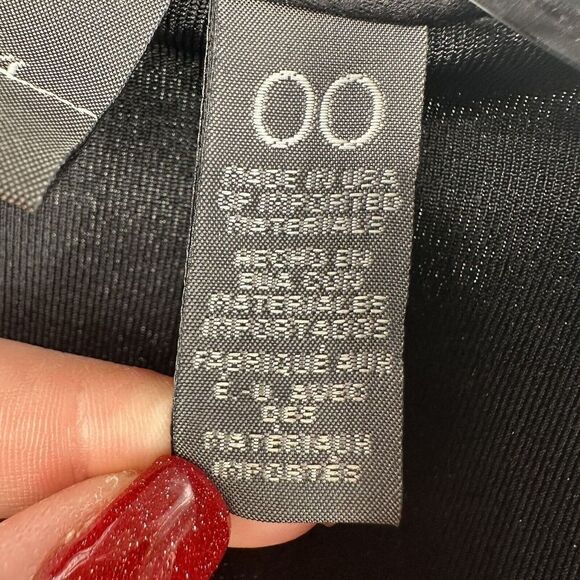 Chicos Travelers Jacket Black Faux Leather Draped Open Front 00 US XS 3/4 Sleeve - Picture 10 of 12